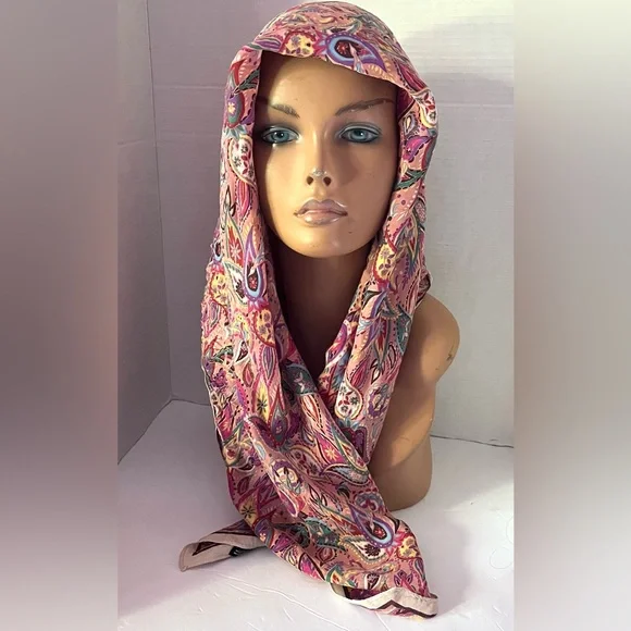 Zara Silk Paisley Square Scarf - Picture 5 of 8